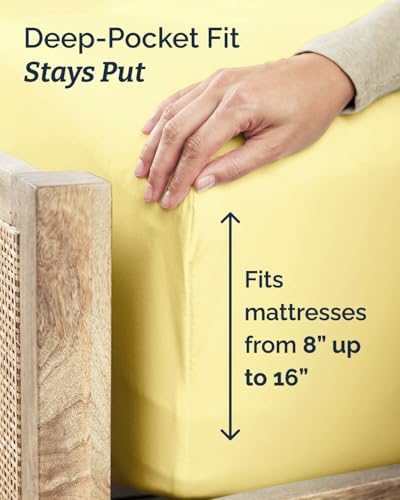 Twin XL Size 3 Piece Sheet Set - Comfy Breathable & Cooling Sheets - Yellow