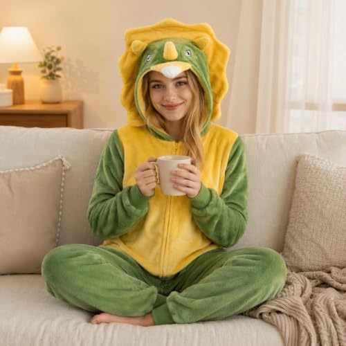 Snug Fit Unisex Adult Onesie Pajamas, Flannel Cosplay Animal One Piece Halloween Costume Sleepwear Homewear