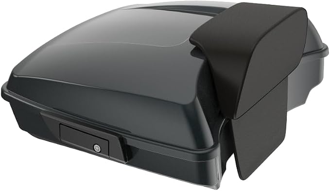 Advanblack 2025 RG Tour Trunk Pack Iron Horse Metallic Razor Tour Trunk Pack Backrest Pad for '97-'25 Harley Touring Road King Street Glide Electra Glide CVO models