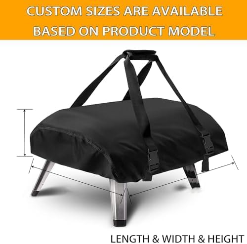 Thick Pizza Oven Cover for Cuisinart CPO-401 Outdoor | Upgraded 20% thicker fabric protects backyard BBQ tools from rain. Adjustable straps secure the outdoor cover tightly
