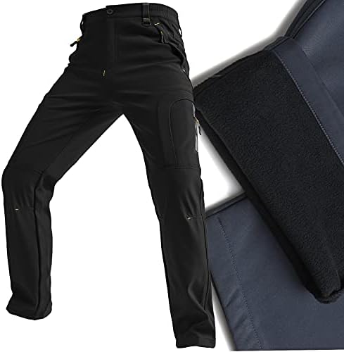 Men's hiking Snow Pants Skiing Winter Insulated Fleece lined Outdoor Water Repellent camping,walking,fishing