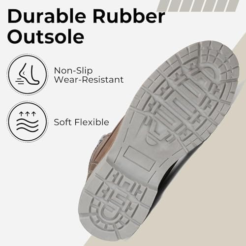 Mishansha Men's Waterproof Snow Boots, Insulated Winter Hiking Boots