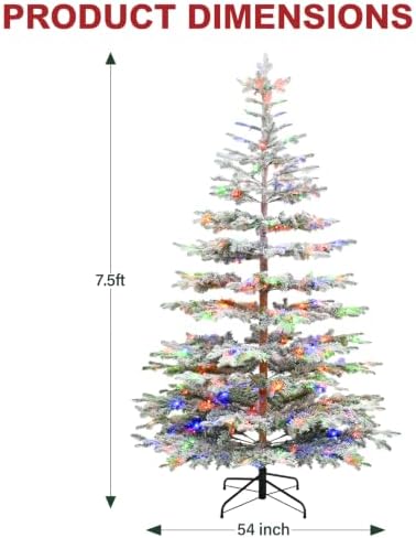 Hykolity 7.5ft Prelit Sparse Christmas Tree with 300 Multicolor LEDs