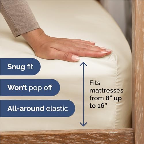 Full Size 4 Piece Sheet Set - Comfy Breathable & Cooling Sheets - Off White
