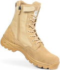Men's Military Tactical Work Boots with Side Zipper, Puncture Resistant, Desert Combat, Army Jungle, 8 Inch Lightweight Hiking Boots