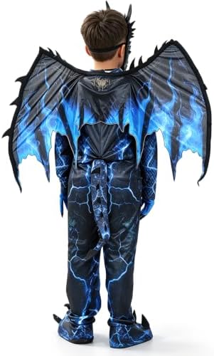 Kids Dragon Costume, Boys Dragon Halloween Costume with Mask, Wings & Tail