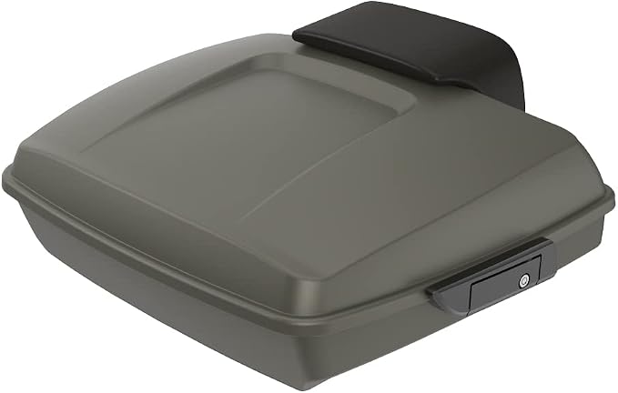 Advanblack Road Glide Tour Trunk Pack Industrial Gray Denim Razor Tour Trunk Pack Backrest Pad for '97-'25 Harley Touring Road King Street Glide Electra Glide CVO Models