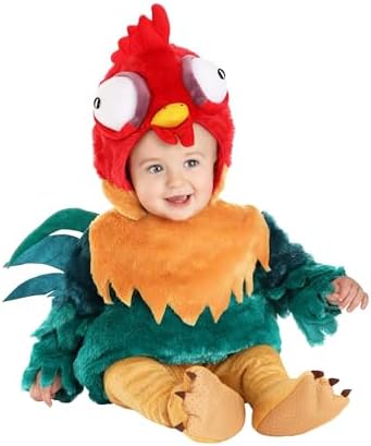 Disney Infant Moana Hei Hei Rooster Halloween Costume | Baby Rooster Costume with Bubble Tunic, Leggings, and Booties