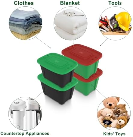 SIMPLYKLEEN Storage Bins with Lids - Made in USA 18-Gallon (72-Quart) 4-Pack Stackable and Nestable Storage Boxes Plastic Large Storage Container Heavy-Duty Organizing Totes for Bathroom, and Office