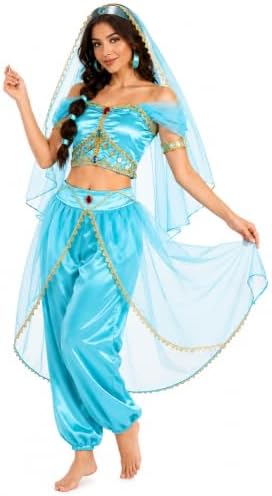CICOCI Womens Arabian Princess Costume 10-Piece Desert Dancer Outfit