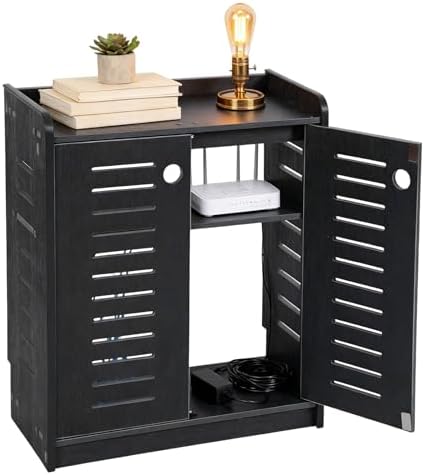 WiFi Router Storage Cabinet 19.7" x 9.8" x 23.6" Large Router Hider Box
