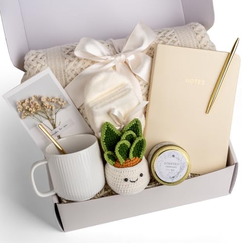 Birthday Gift for Women Friendship, Gifts for Women Birthday Unique Self Care, Gifts Basket for Best Friend, Sister, Mom, Teen Girls, Wife, Girlfriend, Coworker (Ivory)