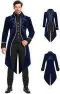 SIAEAMRG Mens Renaissance Pirate Halloween Costume Vampire Jackets Tailcoat