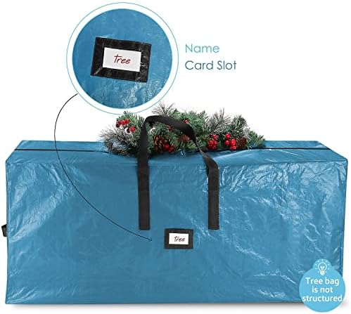 Hearth & Harbor 9 ft Christmas Tree Storage Bag - Artificial Christmas Tree Bag with Reinforced Handles, Dual Zipper, Wide Opening - Large Storage Container for Trees and Decorations