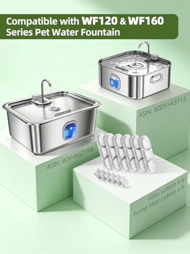 Dog Water Fountain Stainless Steel, 12L/16L Large Pet Water Fountain for Dogs, Dog Water Bowl Dispenser with Water Level Window & LED Light, Super Quiet for S-L Dogs and Multi-Pet (Filters)