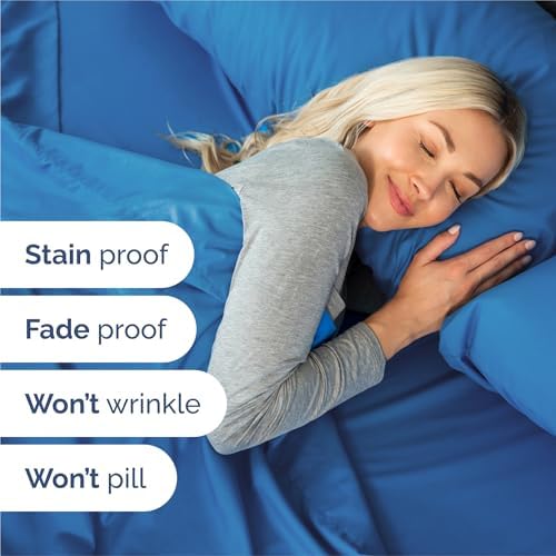 Split King Size 5 Piece Sheet Set - Comfy Breathable & Cooling - Royal Blue