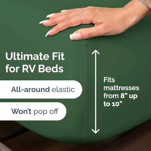 Short Queen Size 4 Piece Bed Sheet Set - RV Short Queen - Emerald Green