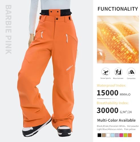 Womens Mens Ski Pants 3L Snowboard Snow Pants Insulated