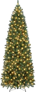 Yaheetech 9ft Pre-lit Pencil Artificial Christmas Tree, Green