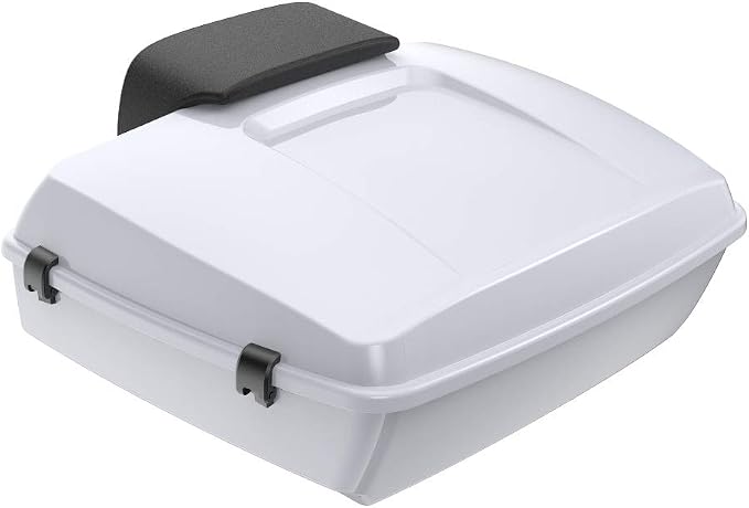 Advanblack Road Glide Tour Trunk Pack Crushed Ice Pearl Chopped Tour Trunk Pack Backrest Pad for '97-'25 Harley Touring Road King Street Glide Electra Glide CVO models