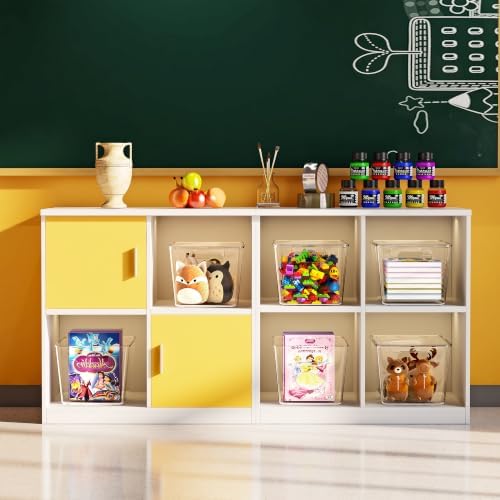 HOYOJA 10 Pack Clear Plastic Storage Bins Pantry Organizers Bin with Lids