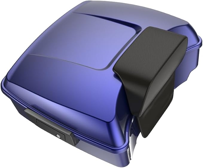 Advanblack Road Glide Tour Trunk Pack Zephyr Blue Chopped Tour Trunk Pack Backrest Pad for '97-'25 Harley Touring Road King Street Glide Electra Glide CVO models