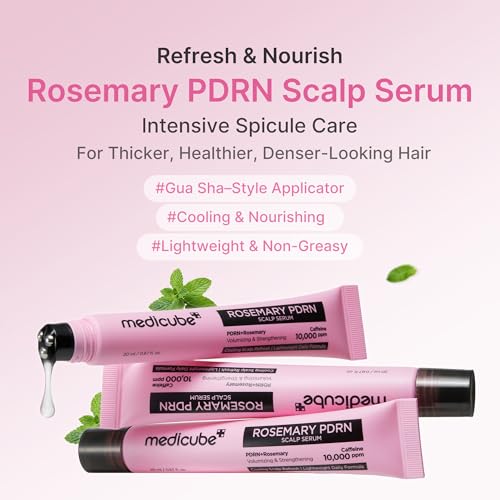medicube Rosemary PDRN Korean Hair Care Set: Shampoo, Conditioner & Serum | Amino Acids For Thicker, Fuller, Denser-Looking Hair | Cooling & Soothing Scalp Care for Flake-Prone Scalp | 3 Step Routine