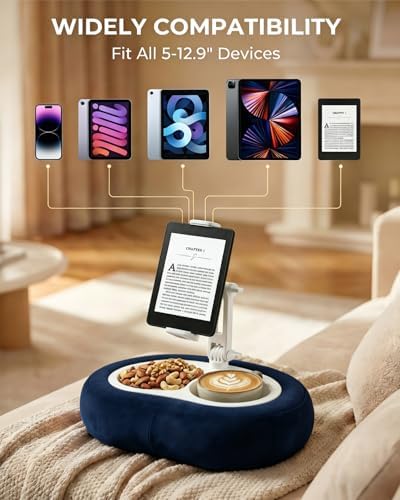 Miledi Tablet Pillow Stand for Bed with 360° Rotating Holder, Blue