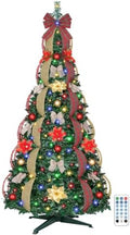 6 Ft Pop up Tree Pre-Lit Christmas Trees, Pop up Christmas Tree 200 LED Collapsible Christmas Tree Plug-in with Remote Timer 8 Lighting Modes for Outdoor Indoor Party Christmas Decor