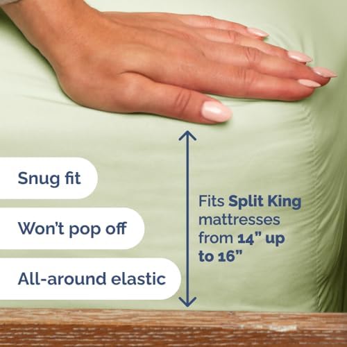 Flex Top Split Head King 4 Piece Sheet Set - Ultra-Soft - Light Sage Green