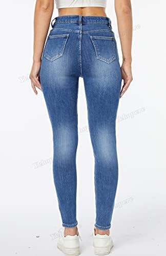 Yehopere Women's Winter Fleece Lined Jeans Slim Fit Warm Skinny High Waist Denim Jean