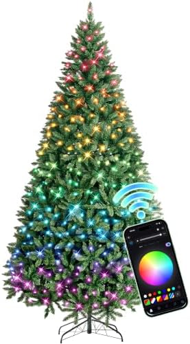 HOLLO STAR 9ft Prelit Christmas Tree, Multi-Color RGBW Lights, App Control