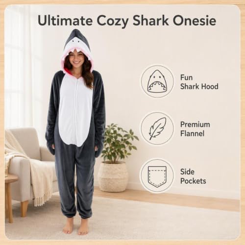 Snug Fit Unisex Adult Onesie Pajamas, Flannel Cosplay Animal One Piece Halloween Costume Sleepwear Homewear