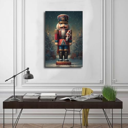 JDBeehpy Big &Small Nutcracker Soldier Canvas Prints Unframed 16x24inch