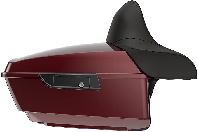 Advanblack Road Glide Tour Trunk Pack Mysterious Red Sunglo King Tour Trunk Pack Luggage +Wrap-Around Backrest Pad for '97-'25 Harley Touring Road King Street Glide Electra Glide CVO models