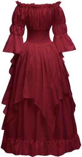Women's Gothic Witch Dress Medieval Renaissance Costume Victorian Dress