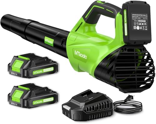 2026 Upgrade Leaf Blower, Leaf Blower Cordless with 2 * 2.6AH Batteries and Fast Charger, 450CFM &150MPH and 2 Speed Mode, Lightweight Electric Leaf Blowers for Lawn, Yard, Leaves, Dust Care