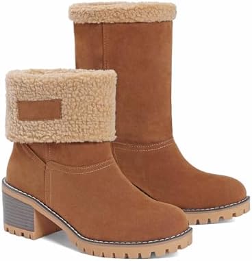 AOSPHIRAYLIAN Snow Boots Women Fur Lined Winter Boots Slip on Warm Shoes