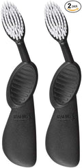 RADIUS Toothbrush Flex Brush Left Hand Black/White 1 Unit| Designed to Improve Gum Health and Reduce The Risk of Gum Disease (Pack of 2)