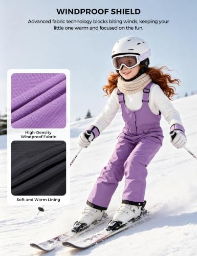 wantdo Girls Ski Pants Winter Snow Bibs Kids Insulated Snowboarding Overall