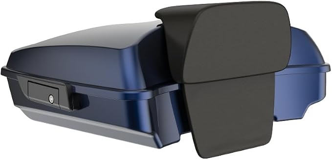 Advanblack Road Glide Tour Trunk Pack Blue Steel Razor Tour Trunk Pack Backrest Pad for '97-'25 Harley Touring Road King Street Glide Electra Glide CVO Models