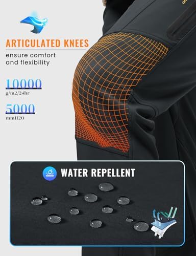 Rdruko Men's Snow Pants Waterproof Ski Pants Insulated Trousers