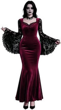 Halloween Gothic Mermaid Dress for Women Witch Vampire Costume