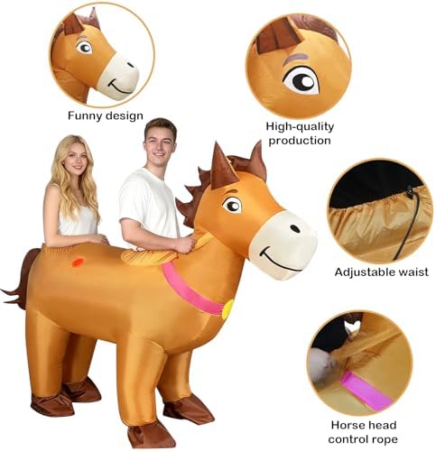 Halloween Couples Inflatable Horse Costume Adult, Ride On Horse Costumes, Blow Up Horse Costume, Couples Costumes 2026 for Halloween Men Women Cosplay Party