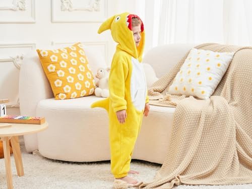 LOLANTA Boys' Girls' Dinosaur Shark Costume Flannel Jumpsuits Animal Onesie