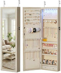 DUMOS 6 LEDs Mirror Jewelry Organizer Cabinet, Jewelry Armoire, 47.2 Inch