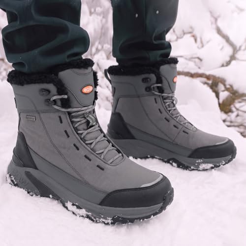 EQW Men's Snow Boots Waterproof Insulated Non-Slip Lightweight