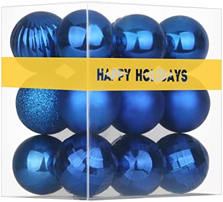 Royal Blue 3.2" Large Christmas Balls - Christmas Tree Decoration Ornaments Shatterproof Hanging Balls for Birthday Halloween Holiday Wedding Decorations Set of 18pcs