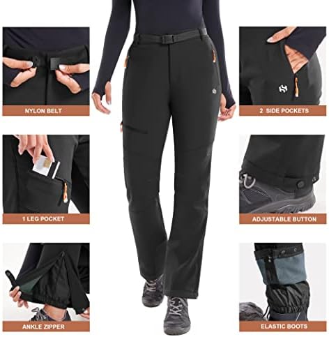 Heathyoga Snow Ski Pants Women Waterproof Softshell Insulated Winter Pants