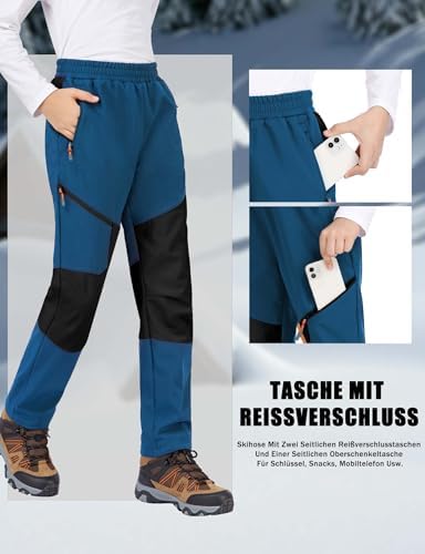 Kids Winter Pants Boys Snow Trousers Waterproof Fleece Lined